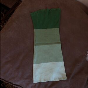 SHEIN Green Ombre Strapless Ribbed Mini Dress